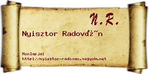 Nyisztor Radován névjegykártya
